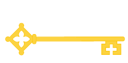 Logo van Lopster Erfgoedbureau. Een klassieke sleutel met de tekst Loper
